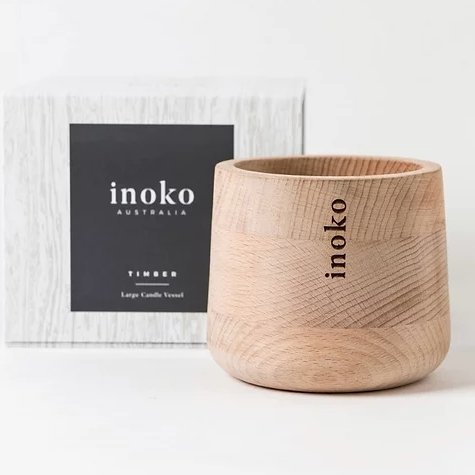 Inoko Timber Vessel & Candle - Large