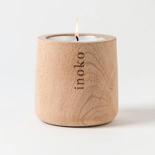 Inoko Timber Vessel & Candle - Small