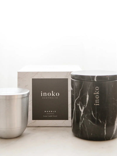 Inoko Marble Vessel & Candle - Large