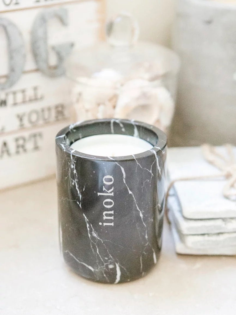 Inoko Marble Vessel & Candle - Small